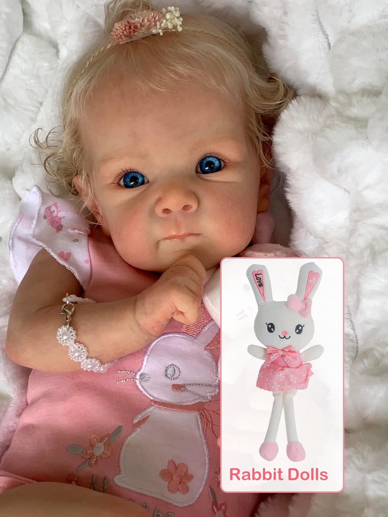 iCradle Adorable Lifelike Reborn Baby Dolls Girl 18 inch 46 cm Soft Cloth Body Blue Eyes Realistic Newborn Babies Xmas Birthday Gift for Kids