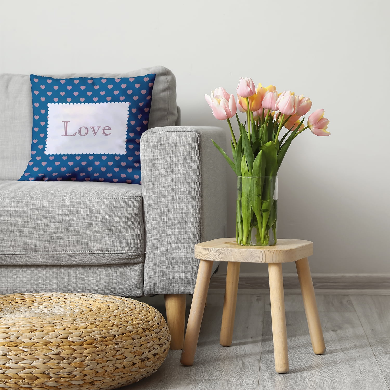 26" x 26" Simply Daisy Love Polyester Accent Pillow, Teal Qty 1