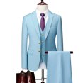 thumbnail image 1 of Conjunto de trajes de negocios para hombre, chaqueta de Color sólido de alta gama, blazer personalizado de marca de gran tamaño, 3 piezas, 1 of 5