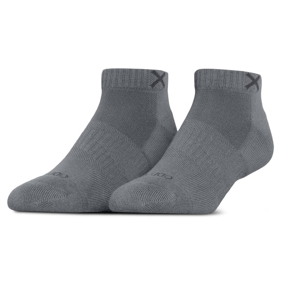 ODD SOX – Basix Tonal Gunmetal Ankle Socks – Large – Soft Cotton Blend Athletic Everyday Socks for