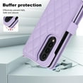 thumbnail image 5 of Wallet Case for Samsung Galaxy Z Fold 4 with Wrist Strap, Crossbody Shoulder Strap, Card Slots Purse Cover, Luxury PU Leather Stand Shockproof Phone Case for Samsung Galaxy Z Fold 4, Purple, 5 of 11