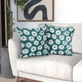 thumbnail image 2 of Teal Pillow Covers 20X20 Inch White Floral Daisy Geometry Decorative Couch Pillow Cases Spring Summer Flower Decorative Throw Pillows Set of 2 Rustic Home Decor for Room Couch Porch Patio, 2 of 6