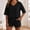 Noir, variante sur Elvqul Ensemble de Pyjama pour Femmes, Haut à Col Rond et Short, Taille Élastique, Ensemble Deux Pièces, Chandail à Enfiler, Ensemble de Détente d'Été pour Femmes, Léger