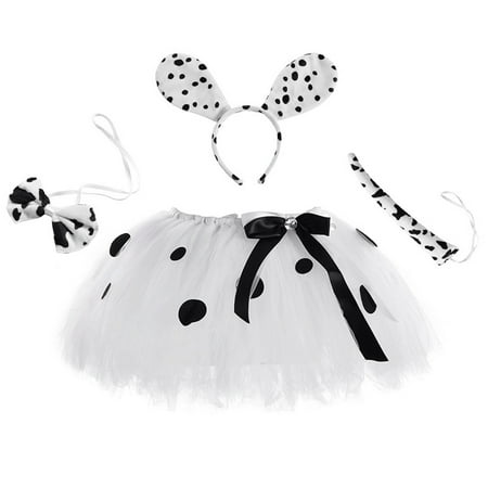 

Kids Toddler Baby Girls Skirts Carnival Polka Dot Skirts Accessory Set Tutu Princess Dress 4PCS