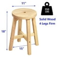 thumbnail image 3 of Wooden Stool, Solid Wood Round Stools (Round 18" H), 3 of 9