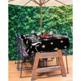 thumbnail image 4 of Outdoor Tablecloth with Umbrella Hole and Zipper Happy New Year Outdoor Tablecloths 60x84 Waterproof Table Cloths Black and White Stripes Patio Table Cloth Cover for Outdoor Tables Picnic BBQS Garden, 4 of 5