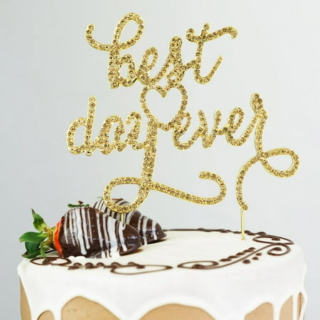 Balsacircle 4 5 Tall Gold Best Day Ever Rhinestone Cake Topper