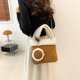 thumbnail image 4 of Bolso de mano a juego para mujer, bolso bandolera de moda para otoño e invierno, bolso retro con cadena bonita, bolso de peluche, 4 of 5