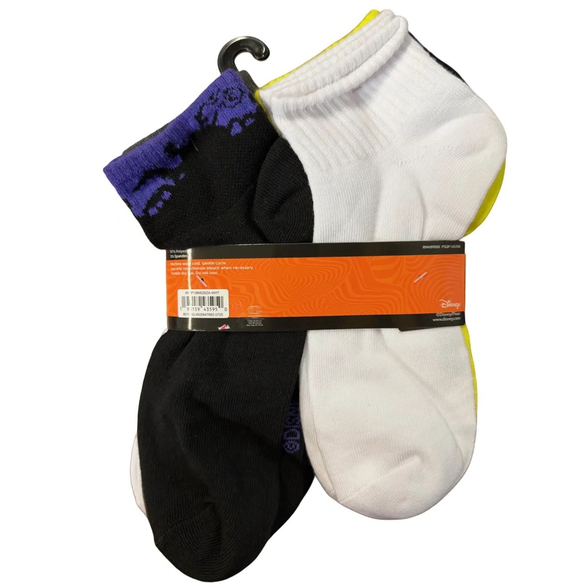 Monsters Inc. 10-Pack Unisex Ankle Socks Assorted Colors and Designs 6-12