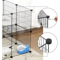 thumbnail image 3 of SONGMICS Parque para Mascotas de 2 Niveles, Jaula modular, para Animales Pequeños, Hámsters, Conejos, Cobayas, Paneles de Malla Metálica, 143 x 73 x 71 cm, Negro, 3 of 6