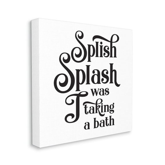 Stupell Industries Splish Splash Taking Bath Playful Bathroom Phrase,24 x 24,Designed by Lettered and Lined