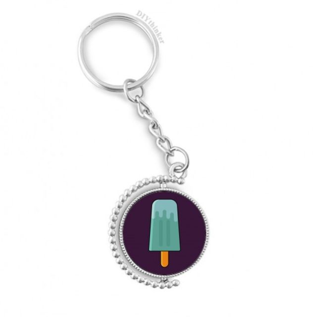 blue green popsicle sweet ice rotatable keyholder disc accessories chain clip
