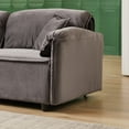 thumbnail image 4 of Luxury Modern Sofa in Velvet, Loveseat Sofa Couch with Backrests and Pillows,  Comfy Upholstered Furniture with Solid Wood Frame for Living Room, Apartment, Studio,  Grey, 4 of 7