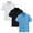 Blue+Black+White, variant on 3 Pack Boys Girls Short Sleeve Polos Solid Color Breathable Cotton School Uniform Shirts for 3-17 Years Toddler Kids Teen