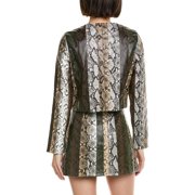 Cynthia Rowley womens Vegan Leather Patchwork Jacket, xs, Green