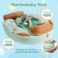 thumbnail image 4 of Mambobaby Non-Inflatable Baby Pool Float with Tail and Canopy UPF 50+ Sun Protection No Flip Over Infant Swim Float Skin-Friendly Mambo Float Swim Trainer Solid Baby Swimming Ring Foldable Style, 4 of 9