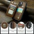 thumbnail image 5 of Feishell for iPhone 13 Case with Card Holder, Wallet Case for Women Men with RFID Blocking, Durable PU Leather Kickstand Magnetic Clasp Shockproof Phone Case,Brown, 5 of 9