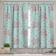 thumbnail image 2 of Ambesonne Coral Valance & Curtain, Fishes Coral Reef Aquatic, 55"x45", Dark Coral Pale Blue, 2 of 6