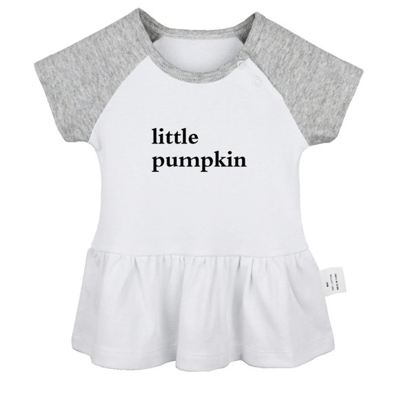 Little Pumpkin Funny Dresses For Baby, Newborn Babies Skirts, Infant Princess Dress, 0-24M Kids Graphic Clothes (Gray Raglan Dresses, 6-12 Months)