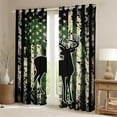 thumbnail image 2 of Manfei Reindeer Wildlife Adult Blackout Curtains Set of 2 (52x84 Each), Vintage US Flag Window Curtains, Green Stripes Geometric Curtains and Drapes, Living Room Curtains Decor, 2 of 6