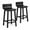 Black, variant on Costway 24.5" Wood Bar Stools Set of 2 with Solid Back & Seat Mid Century Bar Chairs Brown