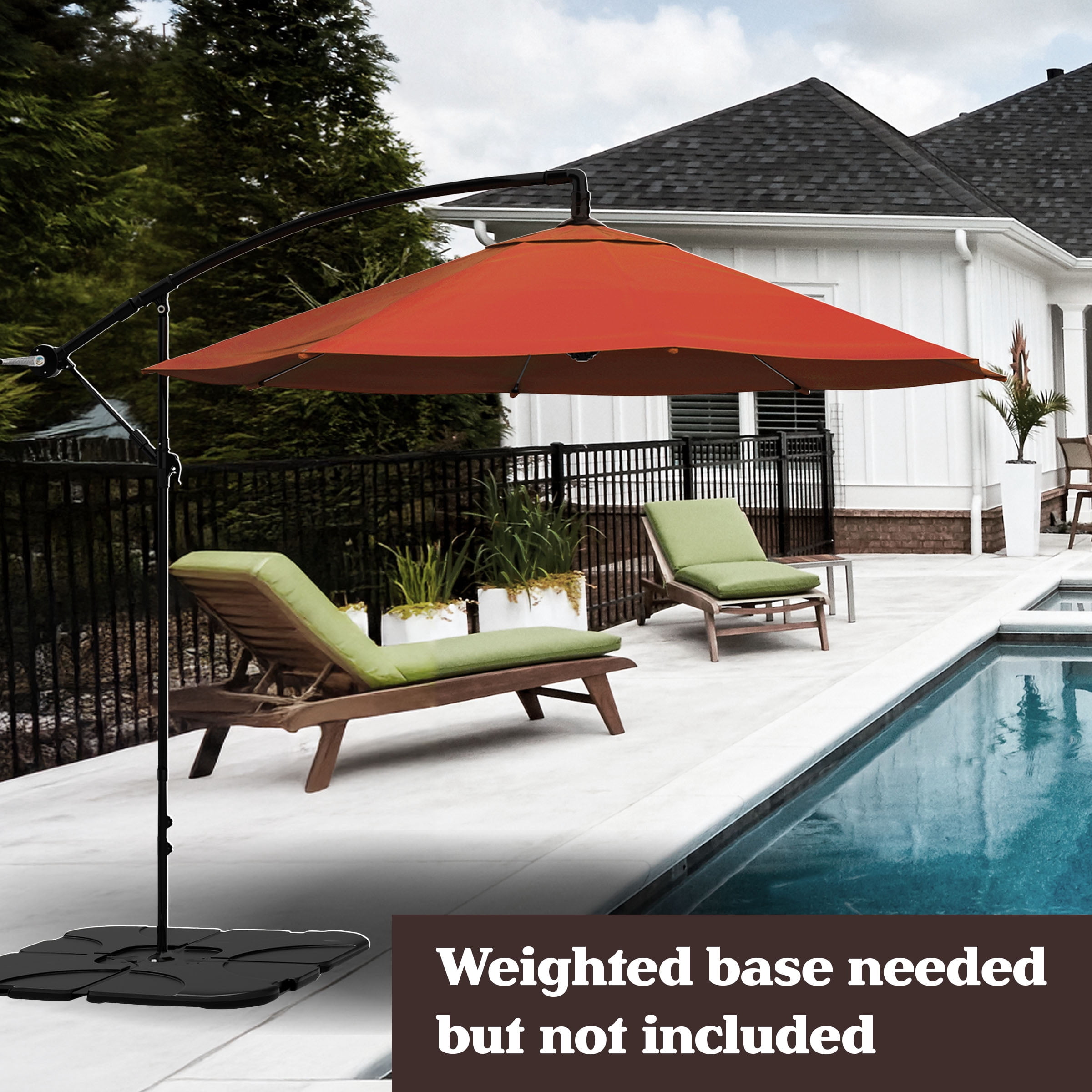 Pure Garden Offset 10-ft. Aluminum Hanging Patio Umbrella