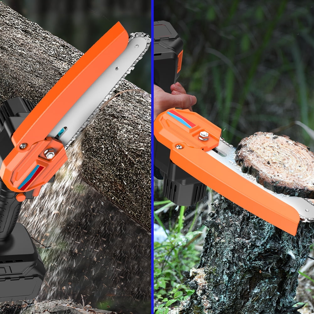 Mini Chainsaw Cordless, 6 inch 20v Portable Battery Powered Chain Saws with Safety Lock, (2 batteries and 2 chains ), One-Hand Handheld Electric Small Chainsaw for Gardening Tree Branch Wood Cutting