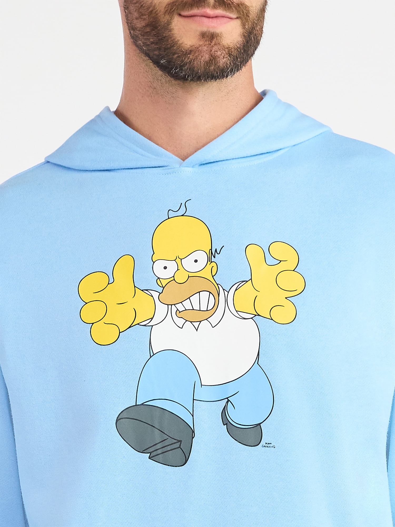 The Simpsons Men's and Big Men's Homer Graphic Hoodie with Long Sleeves, Sizes XS-5XL