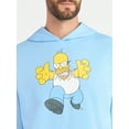 thumbnail image 4 of The Simpsons Men's and Big Men's Homer Graphic Hoodie with Long Sleeves, Sizes XS-5XL, 4 of 5