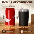 thumbnail image 2 of NexTone 8 oz Small Coffee Cup with Magnetic Lid, Ceramic-Lined 18/8 Stainless Steel, Double-Wall Vacuum Insulated, Stackable, Dishwasher Safe, Mini Tumbler for On-the-Go, 2 Pack, White, 2 of 9