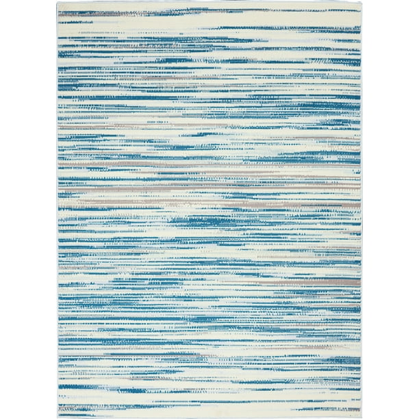 Walmart Bliss Stripe Contemporary Modern Beach Coastal Area Rug, Blue