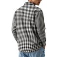 thumbnail image 6 of Button Up Shirt Men Long Sleeve Plaid Shirts Casual Collared Shirt Basic Fit Gingham Top White L, 6 of 6