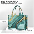 thumbnail image 3 of Large Capacity Tote Bag,Teal Marble Gold Wave Pattern Handbag Fashion Luxury Tote Bag,15.7"x13"x 5.1" Inches,Laptop Compatible, 3 of 6