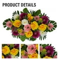thumbnail image 3 of Mainstays 27.5in Outdoor Artificial Floral Headstone Saddle, Poppy & Rose Flowers, Yellow and Pink., 3 of 8