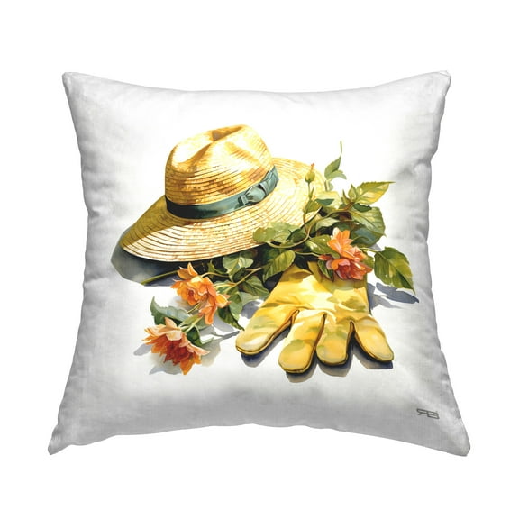 Stupell Industries Floral Gardening Gear Decorative Printed Throw Pillow Design by RB
