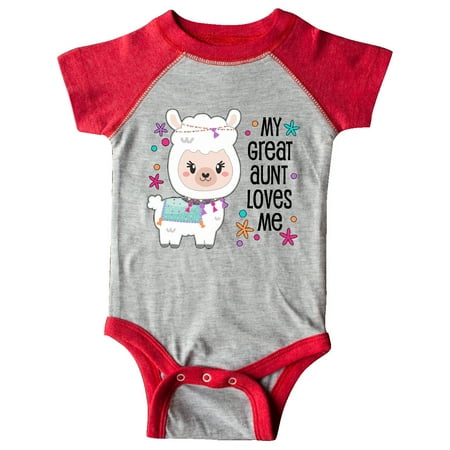 

Inktastic My Great Aunt Loves Me- cute and happy llama Gift Baby Boy or Baby Girl Bodysuit