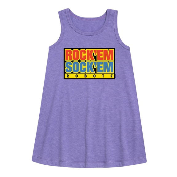 Rock 'Em Sock 'Em - Rock 'Em Sock 'Em Logo - Toddler and Youth Girls A-line Dress