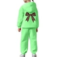 thumbnail image 4 of Tiijoy Little Girls Outfit Set Bow Graphic Hoodie and Sweatpants Warm Soft Clothes Set, 4 of 6