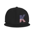 thumbnail image 2 of ZICANCN Letter K America Usa Flag Baseball Caps, Trucker Hats for Men And Women, Adjustable Breathable Flat Caps, Black, 2 of 8