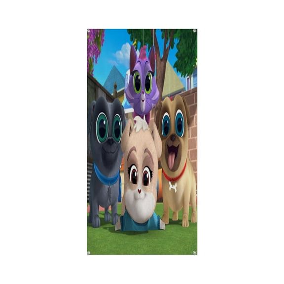 Puppy Dog Pals Door Cover Decoration Door Banner Sign Door Backdrop for Puppy Dog Pals Theme Party Indoor Decoration
