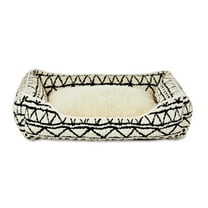 Vibrant Life Soft Cushion Boho Pet Bed, Black and Cream, 27" x 21"