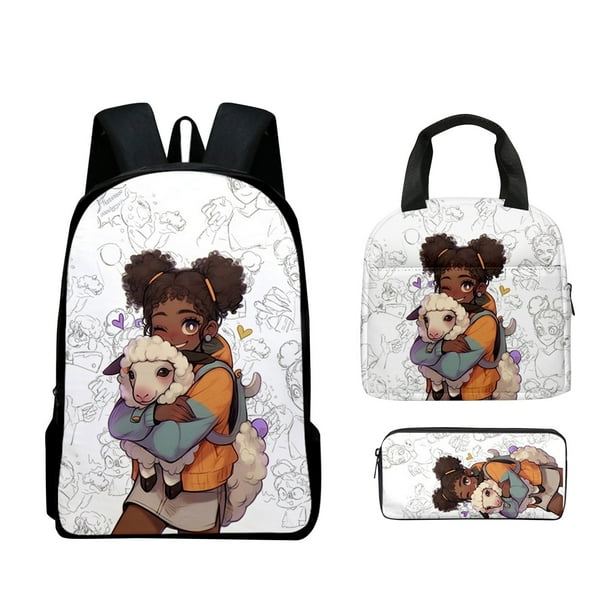 Mochila para estudiantes de 3 piezas, mochila, bolsa de almuerzo, juego de estuches para lápices