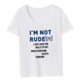 thumbnail image 2 of Camiseta para mujer jinwen con cuello redondo ropa deportiva ropa de calle trajes de verano básica XL, 2 of 8