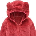 thumbnail image 6 of Odeerbi Baby Boys Girls Coats Outerwear Jackets Toddler Solid Color Plush Cute Bear Ears Winter Hoodie Thick Coat Jacket, 6 of 6