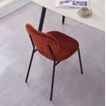 thumbnail image 4 of Set of 2 Metal and Terracotta Fabric Dining Chairs Modern Design Style Dining Room, 4 of 10