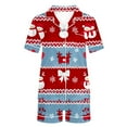 thumbnail image 4 of Fznquz Pajamas for Women Button Down Christmas 2 Piece Pjs 2025 Tops and Shorts Short Sleeve Xmas Print Warm Pjs for Women Set, 4 of 5