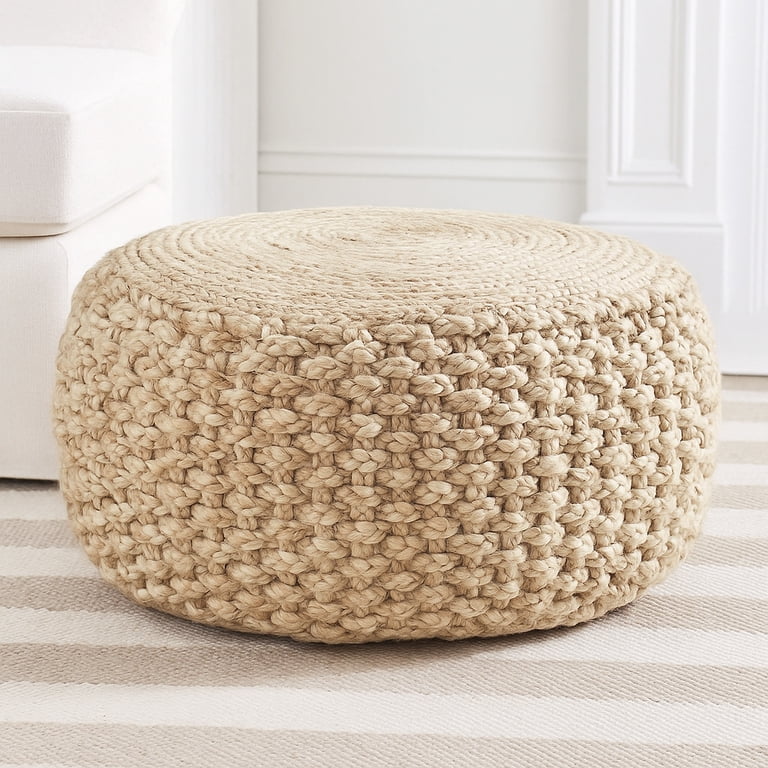 Lr Home Sarahi Round Hand-Braided Jute Pouf Ottoman photo 2
