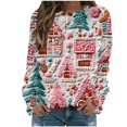 thumbnail image 2 of Chandails d'Hiver Grande Taille pour Femmes Mode Décontractée Col Rond Manches Longues Imprimé de Noël Sweat à Capuche Drôle, 2 of 5