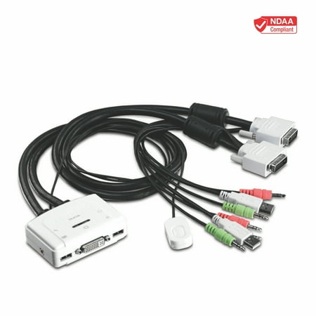 UPC: 0710931304480 | 2-port TRENDnet TK TK-214i – KVM / audio switch – 2 x KVM / audio – 1 local user – desktop