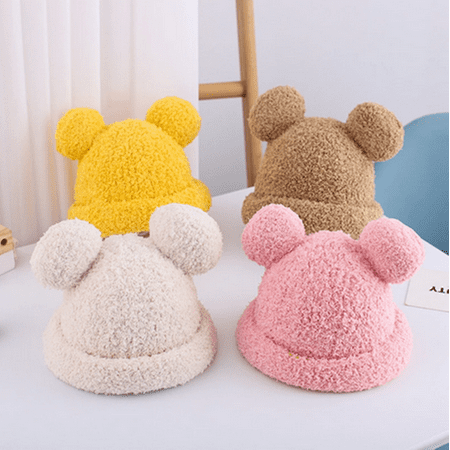 

Luckinbaby Baby Cap Lamb Velvet Curling Double Wool Ball Dotted Lovely Hat